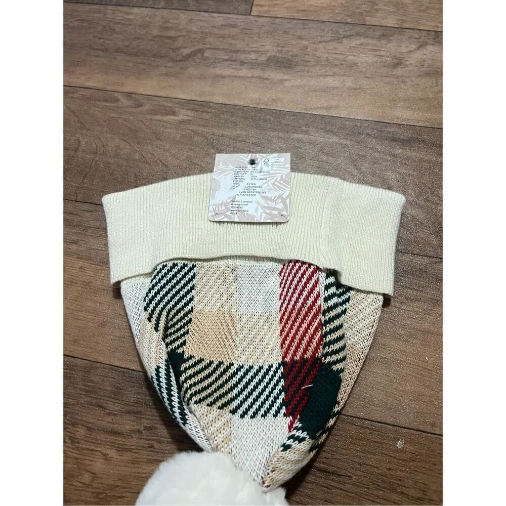 Tommy Bahama Kids Plaid Pom Hat 100% Polyester NEW